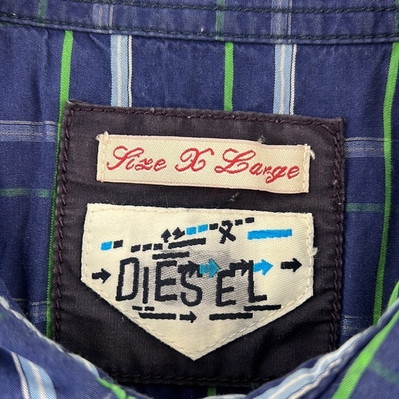Diesel Men's Plaid Button Down Shirt - Picture 4 of 10